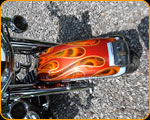Custom painted flames on Harley Davidson by The Paint Chop