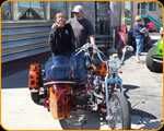 Master Custom Painter Casey Kennell painted these real flames on this nice Harley Davidson and Side Car