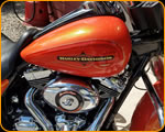 Casey Kennell pinstriped this Custom Harley Davidson