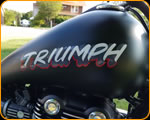 Caey Kennell pinstriped this Triumph