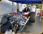 Custom Pinstriped and Lettering on this Front Engine Dragster Owned by Adam Pyle by Casey Kennell of the Paint Chop