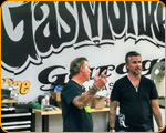 Brad Miller and Richard Rawlings at the Gas Monkey Garage.