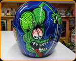 Custom Professional Painting, Pinstriping Airbrushed Lettered Simpsom Helmet Casey Kennell