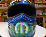 Custom Professional Painting, Pinstriping Airbrushed Lettered Simpsom Helmet