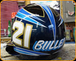 Custom Lettered and Striped Helmet by Casey Kennell
