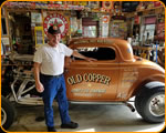 Benny Smith with his 34' Ford 3 - Window
GASSER Custom Pinstriped and Lettered by Casey Kenell.