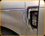Pinstriping a new Ford F250 - Casey Kennell Photo