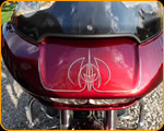 Master Pinstriper Casey Kennell pinstriped this Custom Chopper