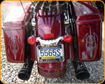 Master Pinstriper Casey Kennell pinstriped this Custom Chopper