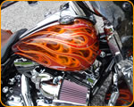 Custom painted flames on Harley Davidson by Casey Kennell