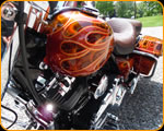 Custom painted flames on Harley Davidson by The Paint Chop