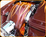 Custom painted flames on Harley Davidson by The Paint Chop