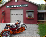 Master Custom Painter Casey Kennell painted these real flames on this nice Harley Davidson and Side Car