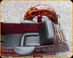 Casey Kennell painted these real flames on this nice Harley Davidson and Side Car