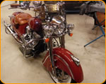 Custom painted flames on Harley Davidson by Casey Kennell
