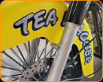 Casey Kennell painting the 2021 Twisted Tea Bike.