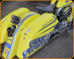 Casey Kennell painting the 2019 Twisted Tea Bike.