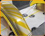 Casey Kennell painting and Lettering the 2019 Twisted Tea Bike. 