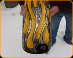 Harley fender with custom flames by THE PAINT CHOP