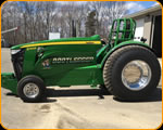 "Bootlegger" is a Pro-Stock Smoker Tractor pulling in the Lucas Oil Series Lettered  BY THE PAINT CHOP * Professional Pinstriper Casey Kennell